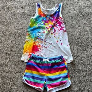 Girls Colorful Tank Top Shorts Set. Size 10